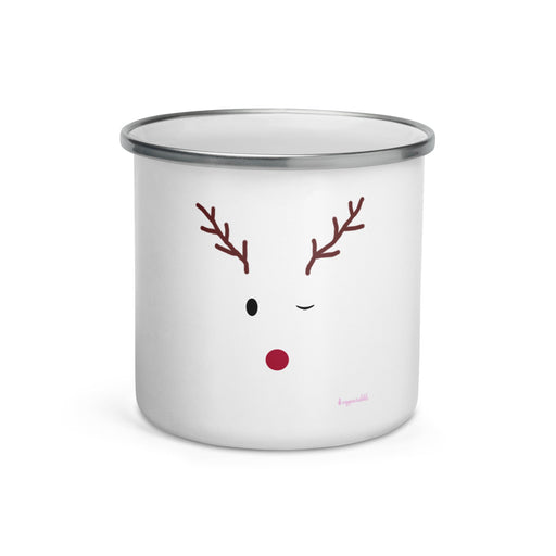 Festive Reindeer Enamel Mug - Limited Edition Christmas Drinkware - Veggincredible