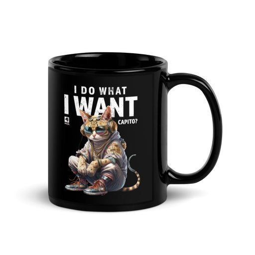 Custom coffee mug for cat lovers - black cat mug