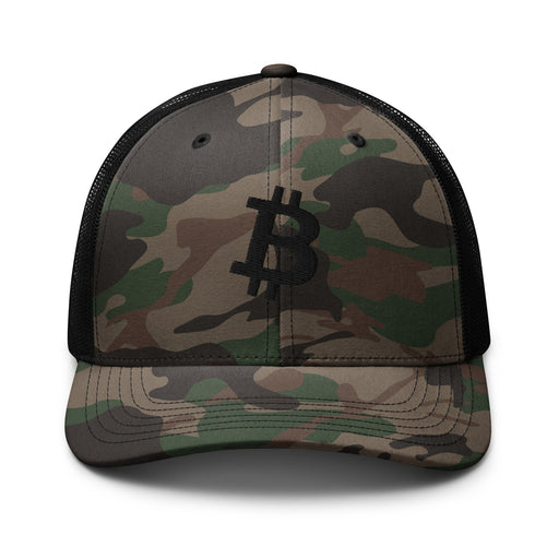 Bitcoin Camouflage Trucker Hat | Cryptocurrency Enthusiast Cap