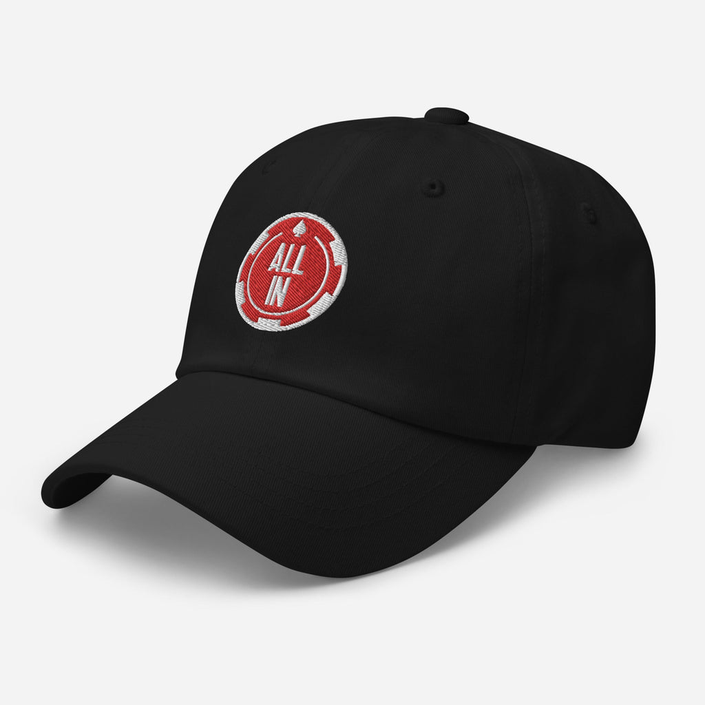 Classic and stylish, the black All-In Podcast Baseball Cap is the perfect accessory for fans of the popular podcast.