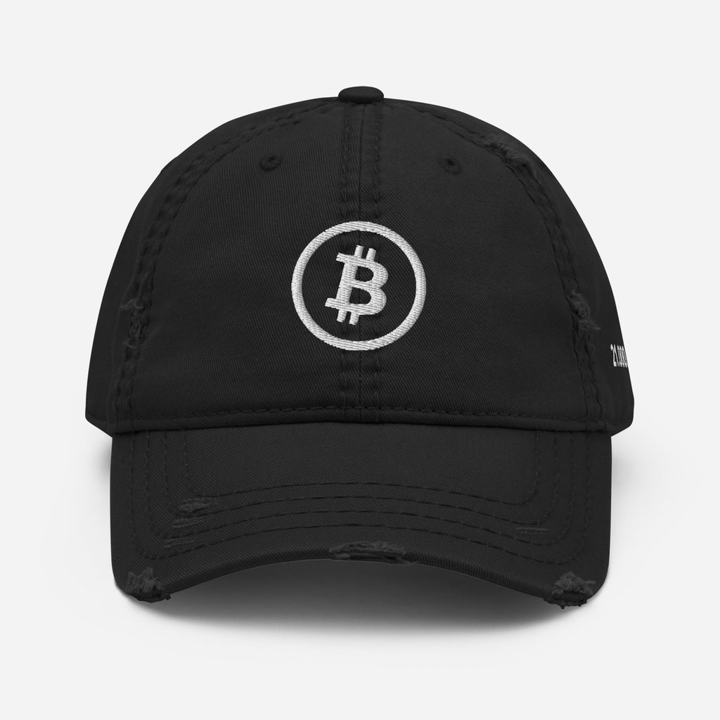 Bitcoin Distressed Dad Hat - BTC Baseball Cap