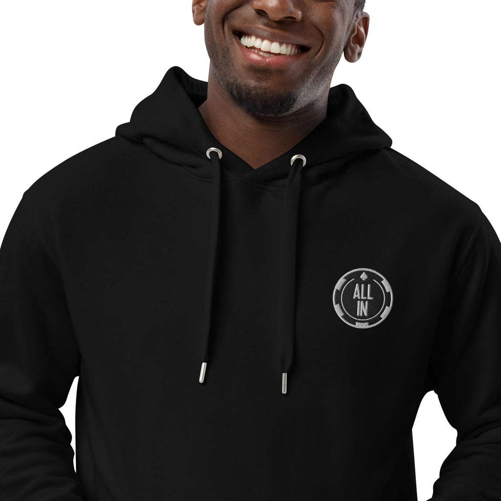 Stay warm and show off your love for the All-In Podcast with the black hoodie