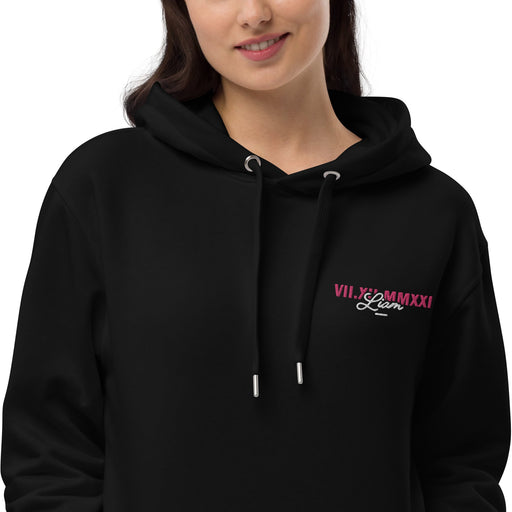 Personalized Matching Couple Hoodie - Custom Roman Numerals Date Embroidery