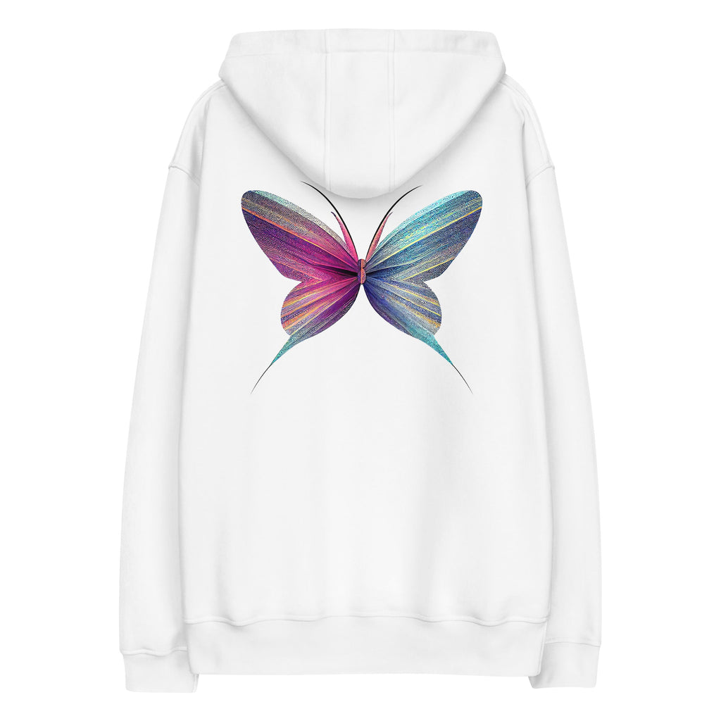 Women's Black - White Butterfly Hoodie - Animal Lover Fashion