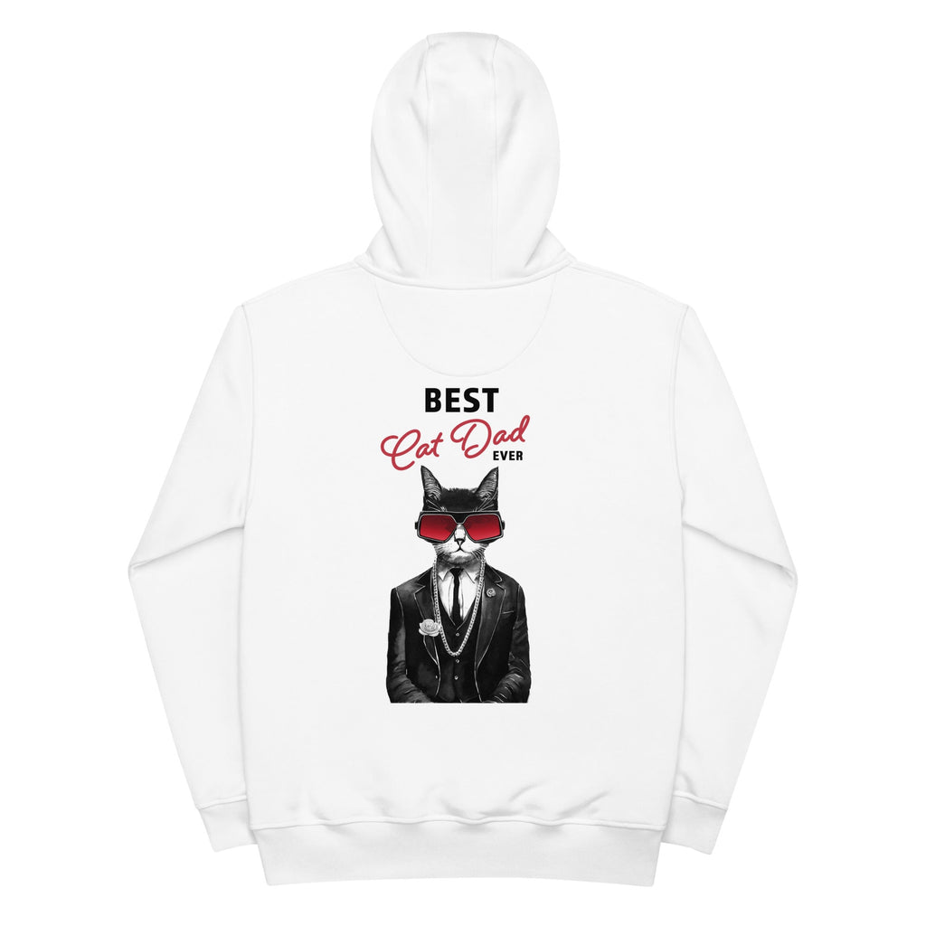 Best Cat Dad Ever - Men's Cool White Graphic Print Hoodie