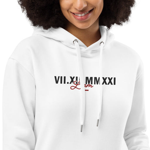 Matching Custom Couple Hoodie - Personalized Roman Numerals Date - Names