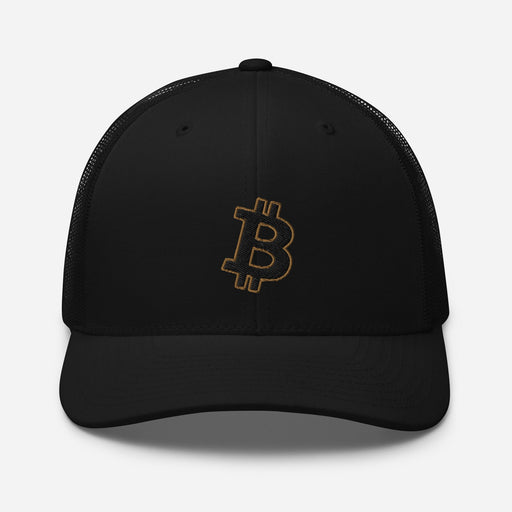Embroidered Bitcoin Trucker Hat - BTC Logo Cap for Crypto Enthusiasts