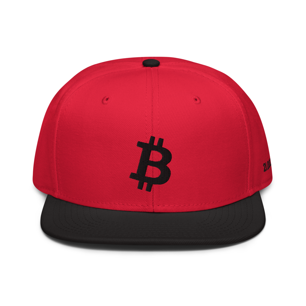 Bitcoin Snapback Cap BTC Logo Embroidery Crypto Gift Red front