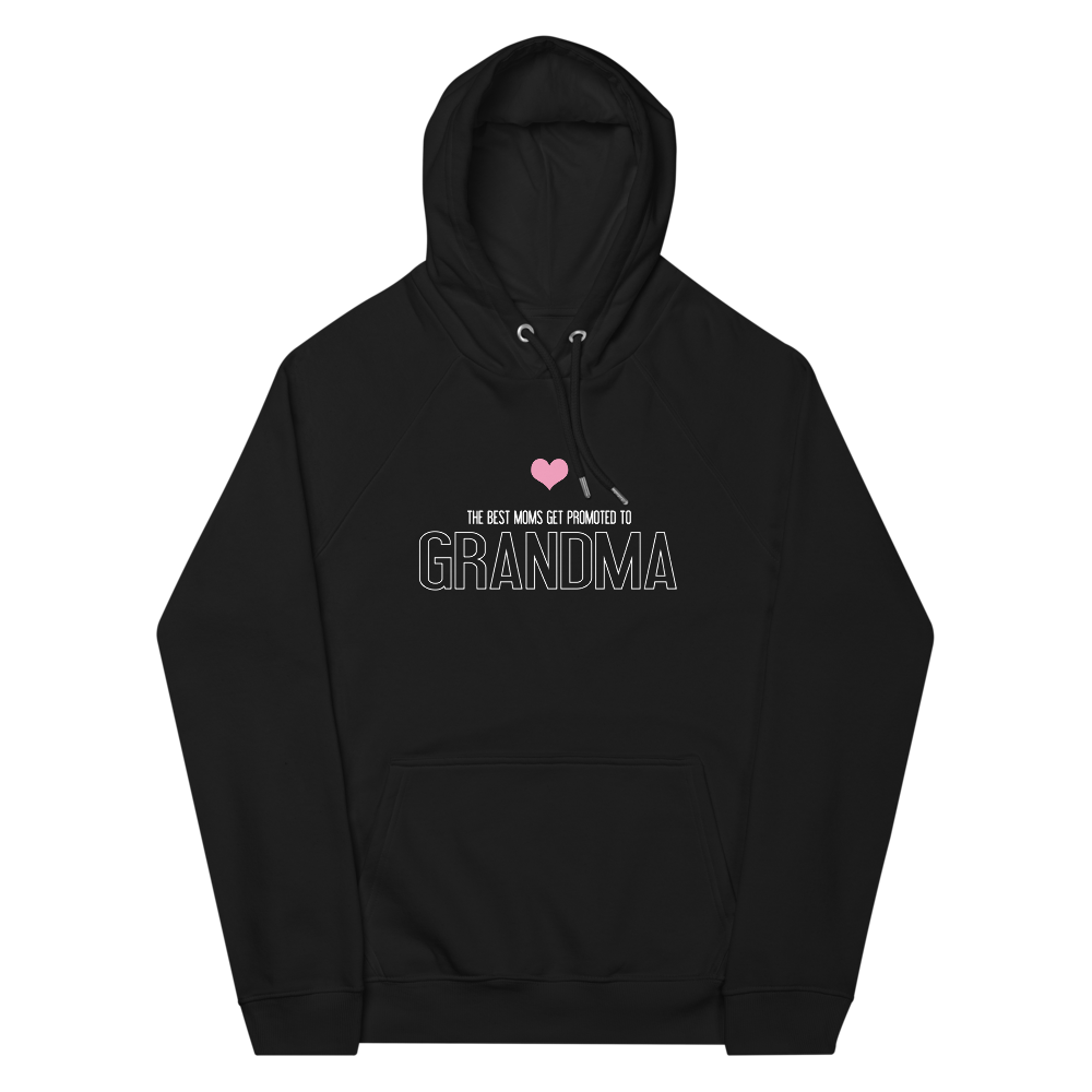 Funny Baby Reveal Best Moms Promoted to Grandma Hoodie Black front
