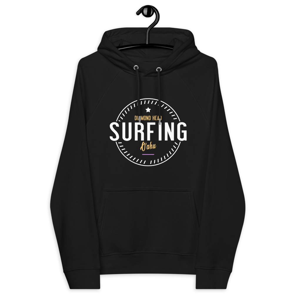 Surf Hoodies Womens - Surf Apparel - with Back Print Black front