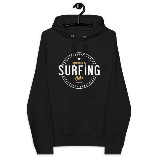 Surf Hoodies Womens - Surf Apparel - with Back Print Black front