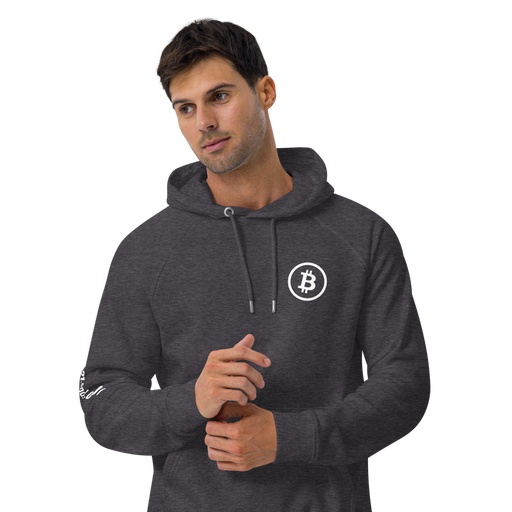 Bitcoin Hoodie BTC Back Design Crypto Merch Trader Gift Charcoal front