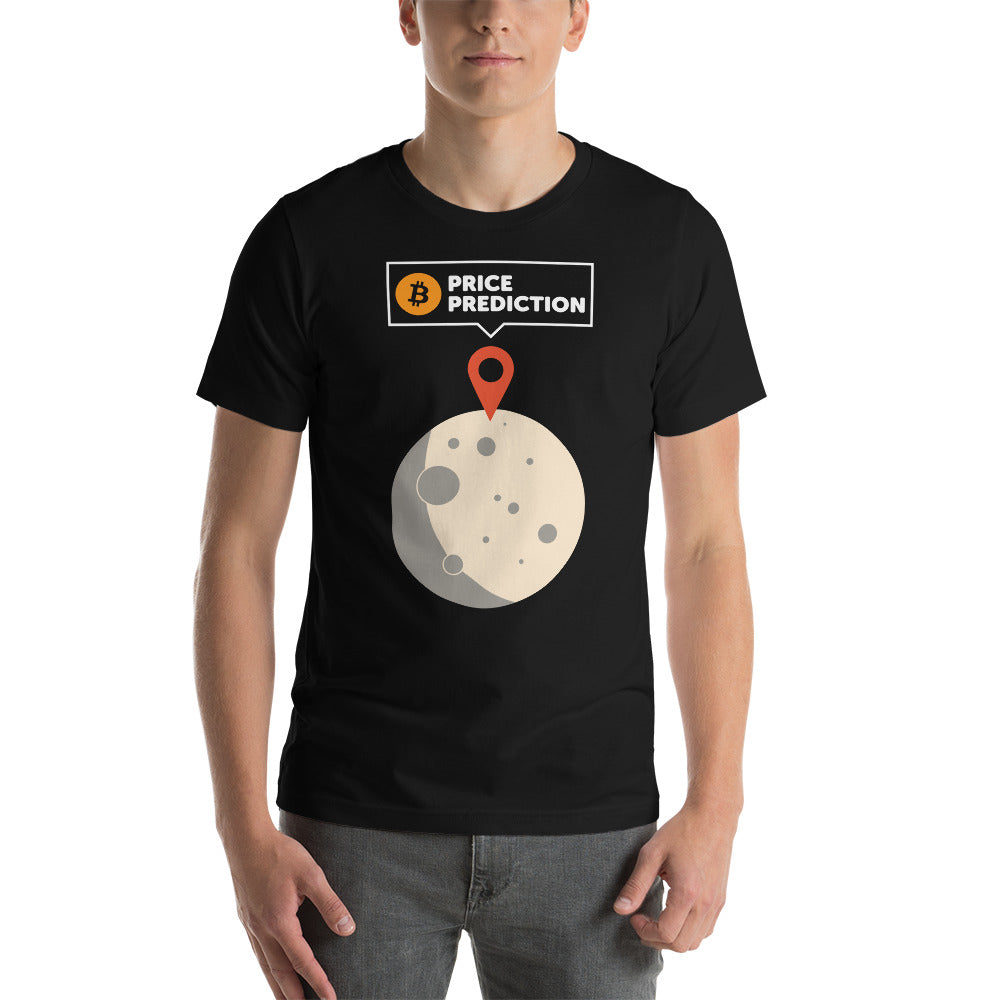 Bitcoin Price Prediction - to the Moon T-Shirt Gift Idea Black front