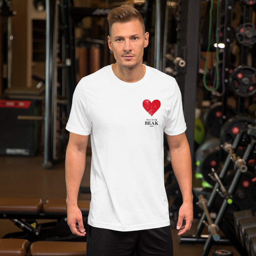 All-In Merchandise Wet Your Beak Red Heart T-Shirt White 