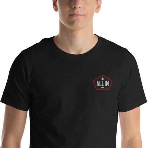 Men's Poker Player T-shirt with Embroidered All-In Logo