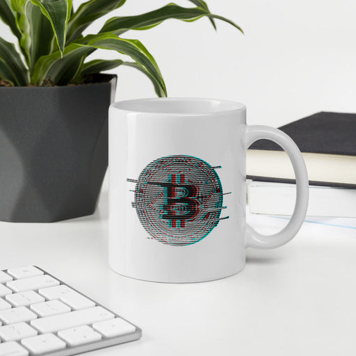 Bitcoin Logo Mug for Cryptocurrency Trader & Miner White 