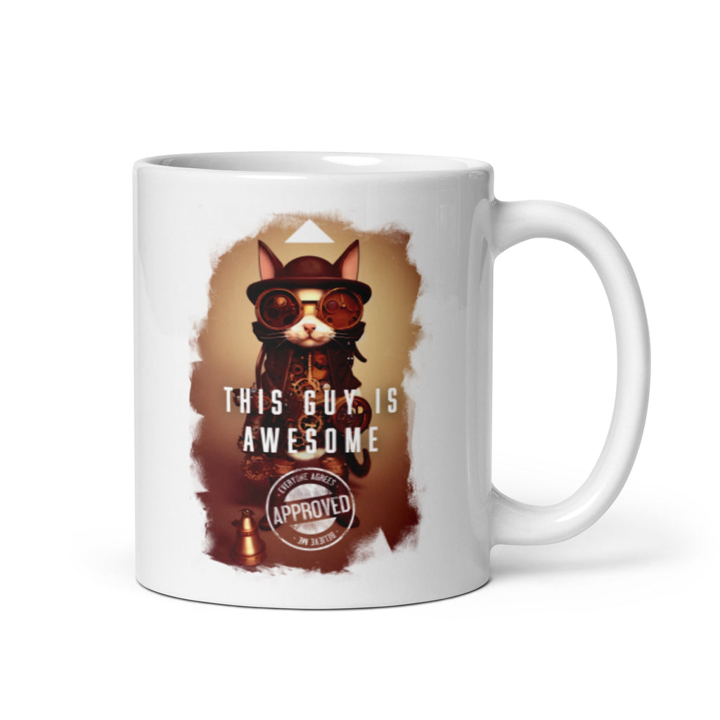 Awesome Dad Mug - Unique Funny Steampunk Cat Gift