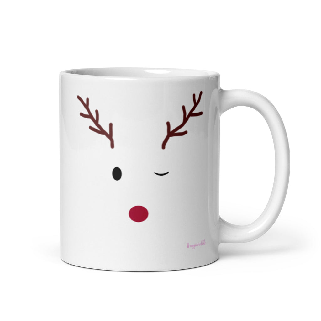 Christmas Reindeer Coffee Mug - Festive Mug for Cookies and Cakes - Veggincredible