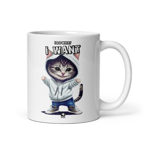 Vintage Funny Cat Coffee Mug - I Do What I Want