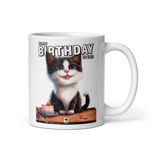 Cute Cat Lover Gift Mug - Happy Birthday Cat Mom or Dad