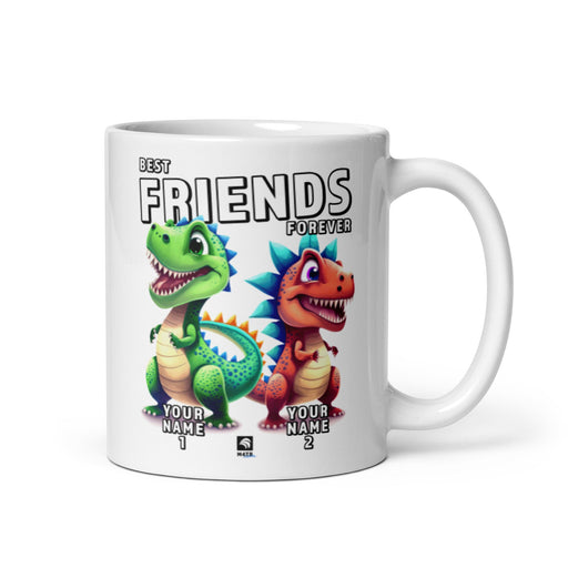 Personalized Kids Dinosaur Coffee Mug | Child's & Friend's Name